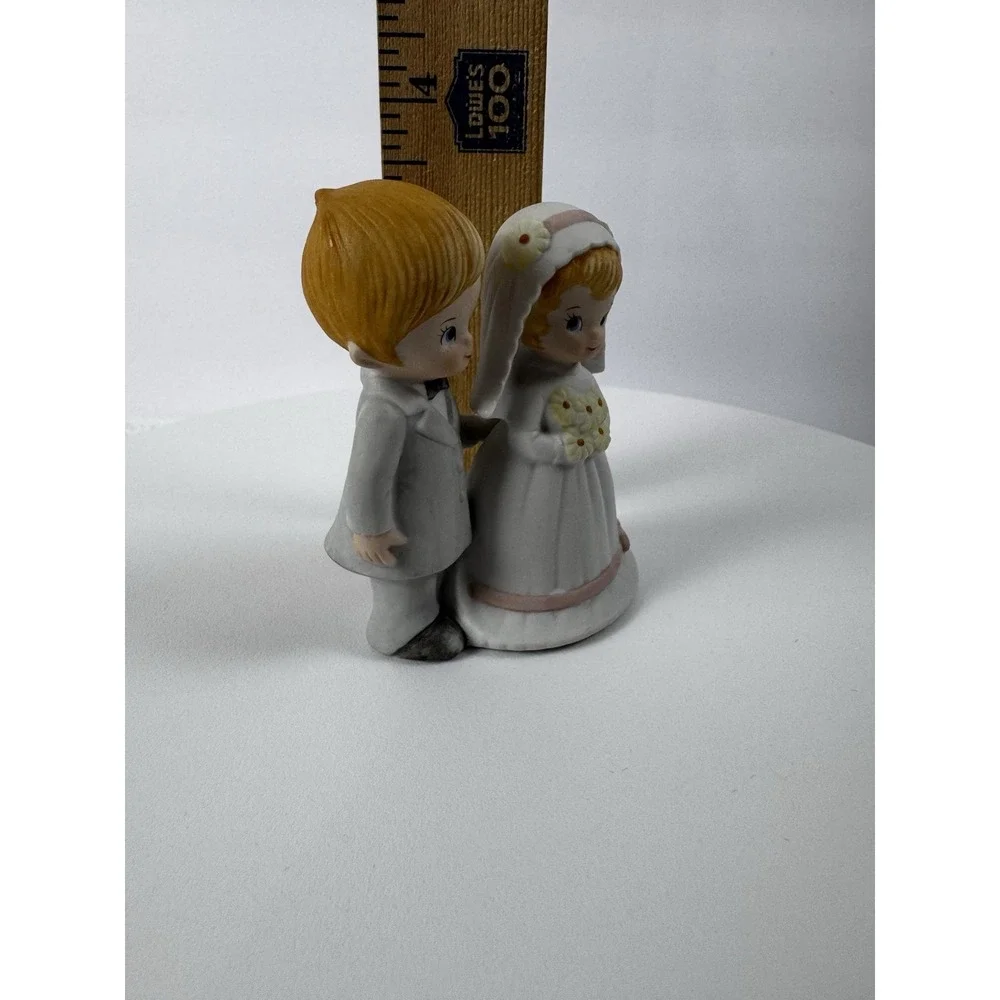 Vintage Lefton Bride Groom‎ Wedding Figurine Bisque Cake Topper 3